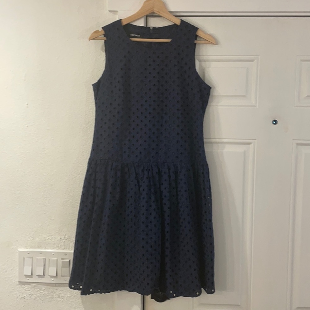 Nine West Drop Waist Eyelet Dress